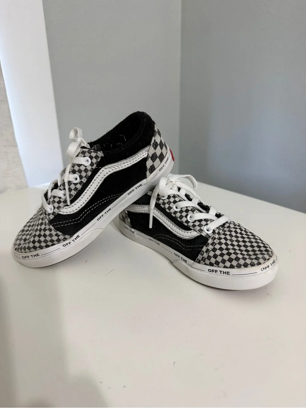 VANS Old Skool Black White Checkerboard Canvas Low Top Lace Up Sneaker Toddler10
